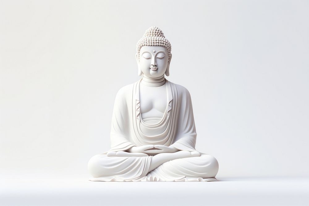 Buddha statue white representation spirituality.