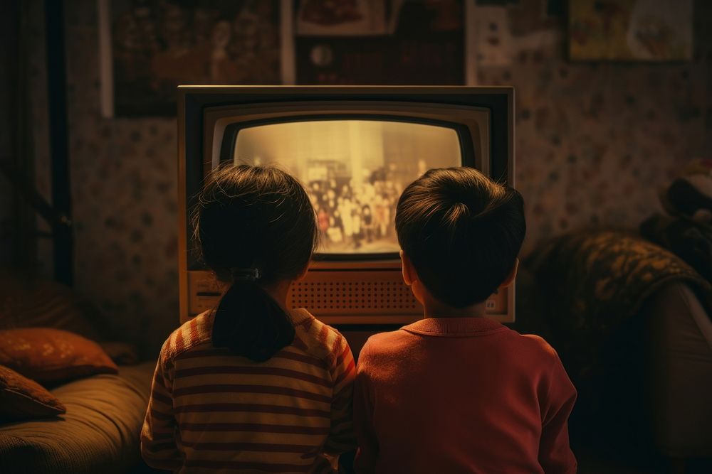 Asian kid television child togetherness.