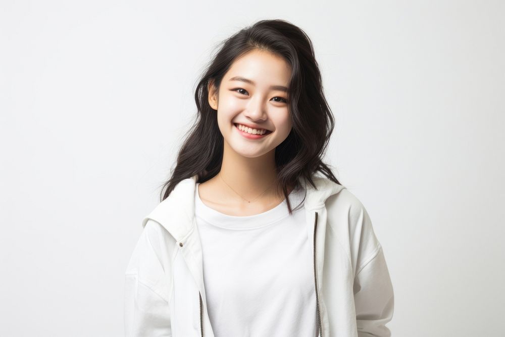 Happy Hong Konger Student girl Posing smile adult white.