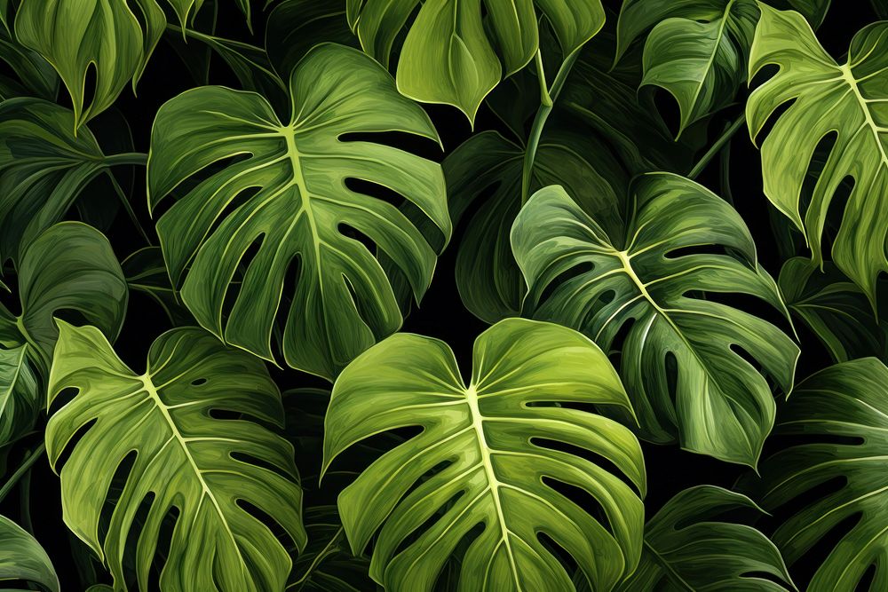 Monstera leaves outdoors nature plant.