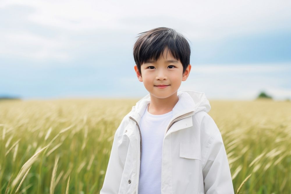 East Asians Chinese kid portrait photography outdoors.