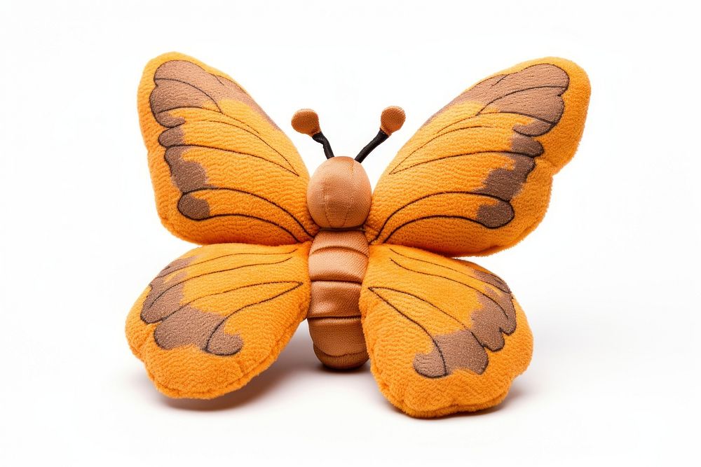 Stuffed animal butterfly insect white background invertebrate.