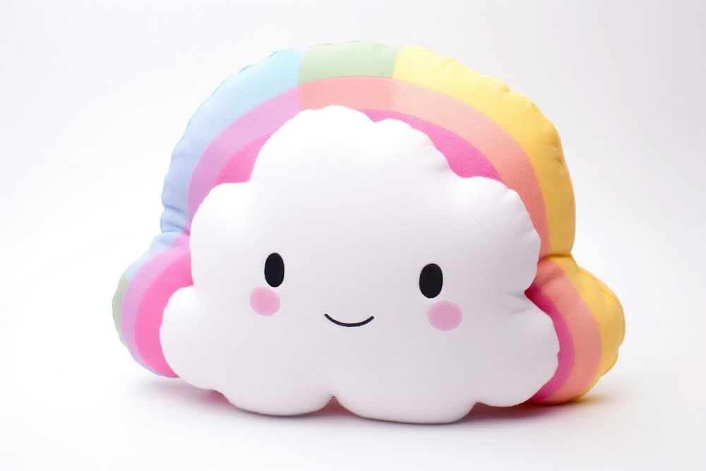 Stuffed doll cloud and rainbow plush cute toy.