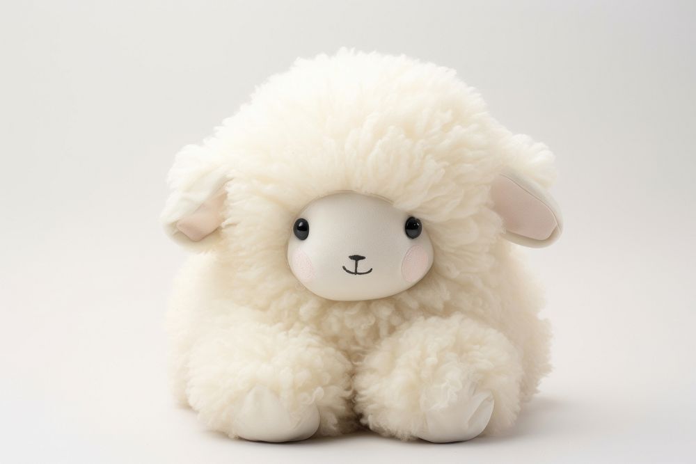 Stuffed doll sheep plush white cute.