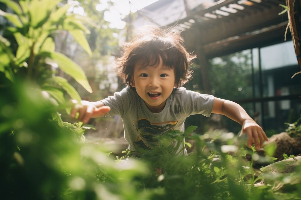 East Asians Chinese kid outdoors child agriculture.