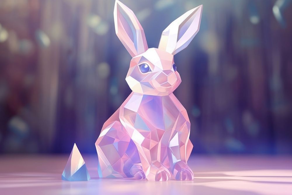 Rabbit holography crystal animal mammal.