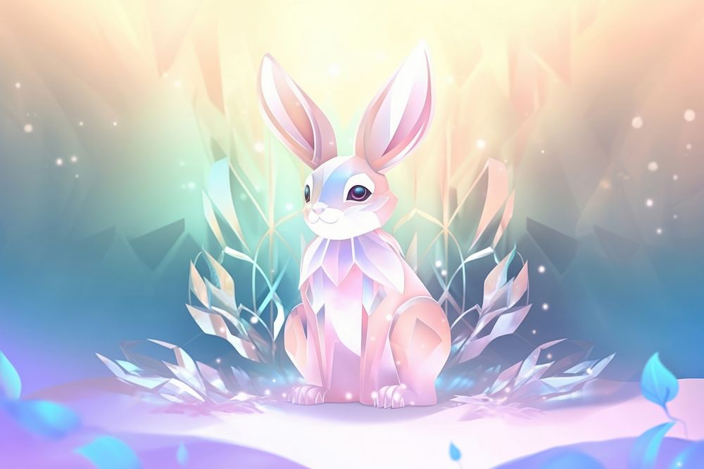 Rabbit holography cartoon representation creativity.