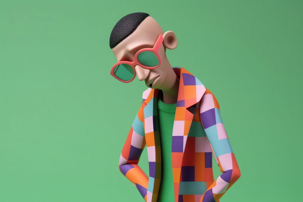 Sad man portrait glasses fashion. AI generated Image by rawpixel.