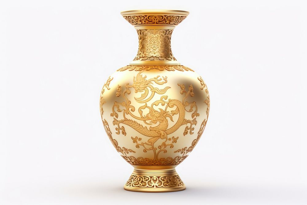 Chinese vase porcelain pottery gold.