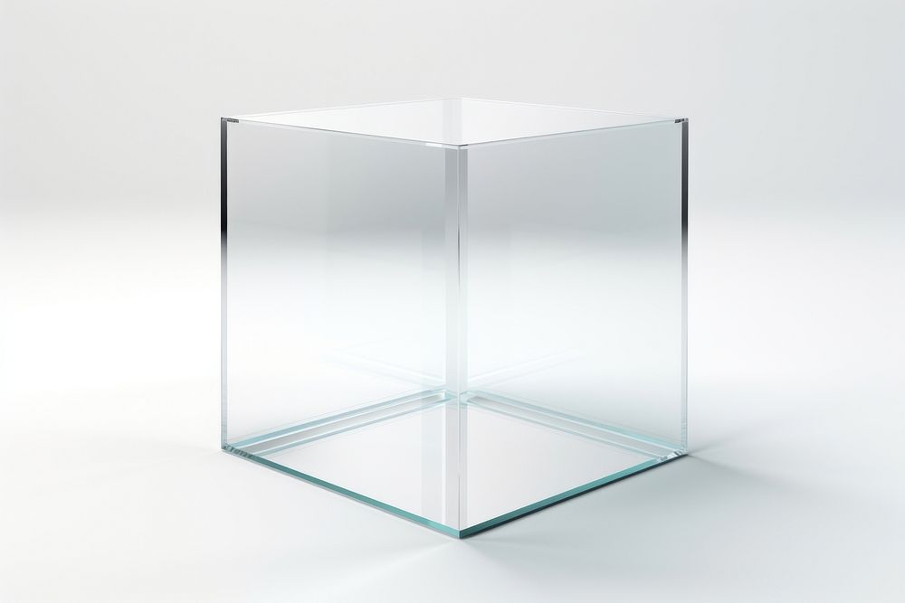 Cuboid transparent glass furniture white vase.