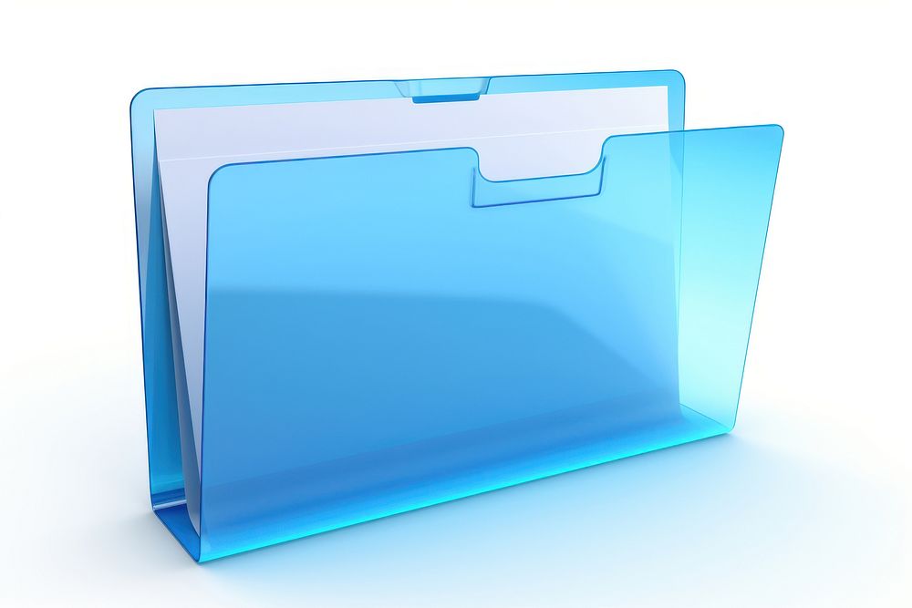 Folder transparent glass file white background electronics.
