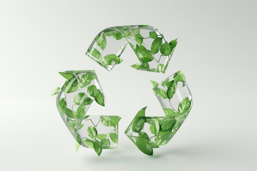 Leaf recycle symbol plant recycling circle.