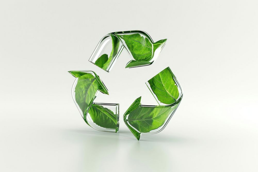 Leaf recycle symbol plant white background recycling.