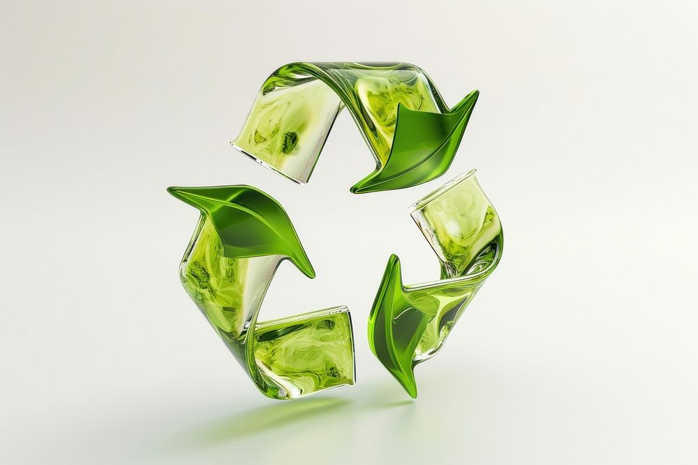 Leaf recycle symbol green white background recycling.