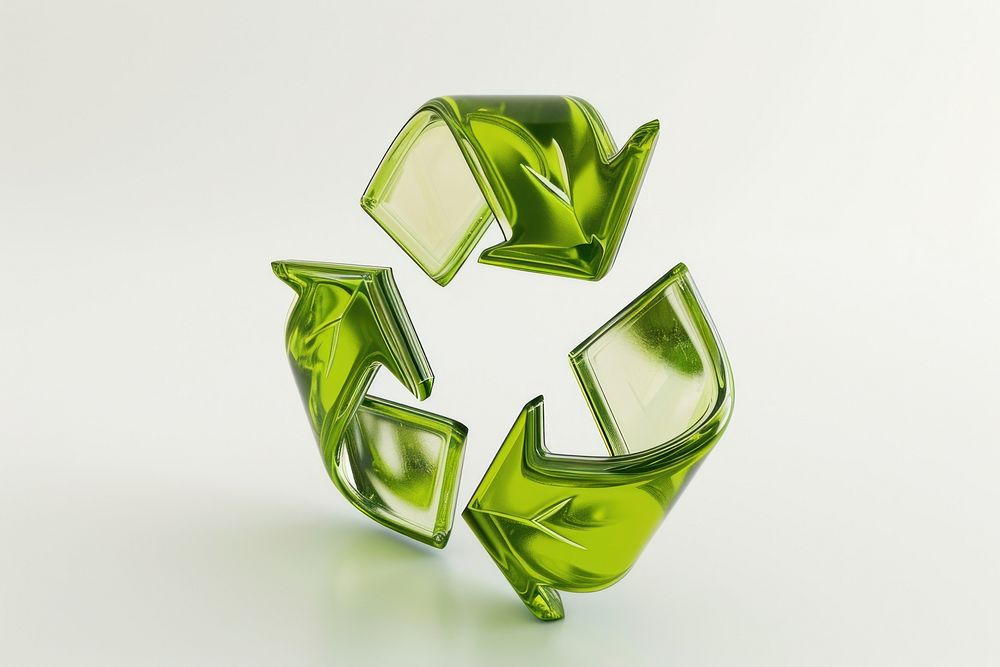 Leaf recycle symbol white background cosmetics jewelry.