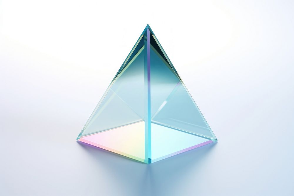 Prism transparent glass white background simplicity refraction.