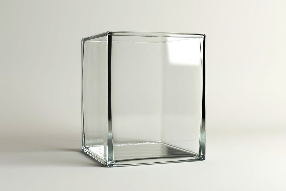 Rectangle glass transparent vase.