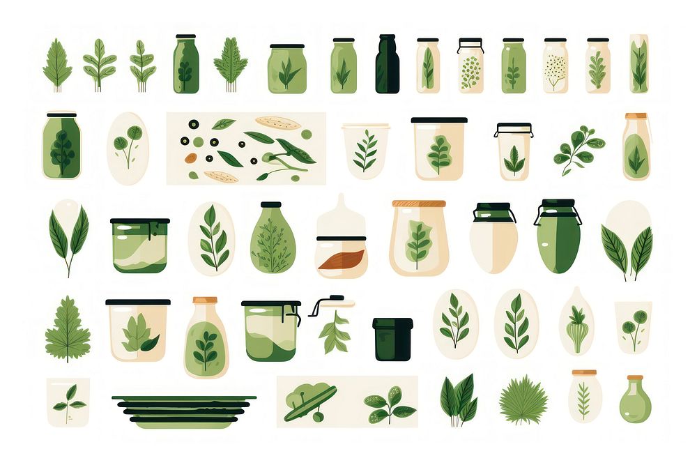 Vector eco goods flat illustration plant green herbs.