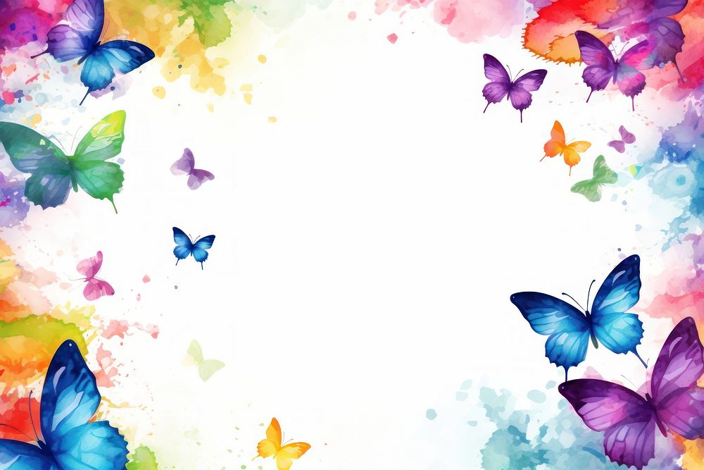 Watercolor colorful butterfly background backgrounds pattern petal.