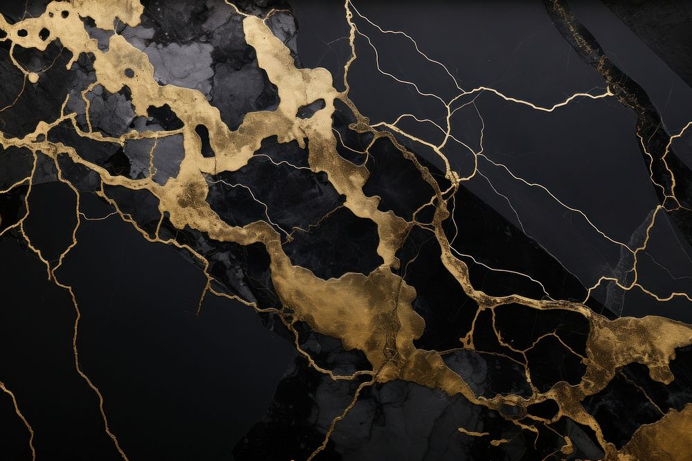  Marble black gold thunderstorm. AI generated Image by rawpixel.
