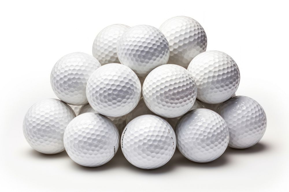 White golf balls sports white background recreation.