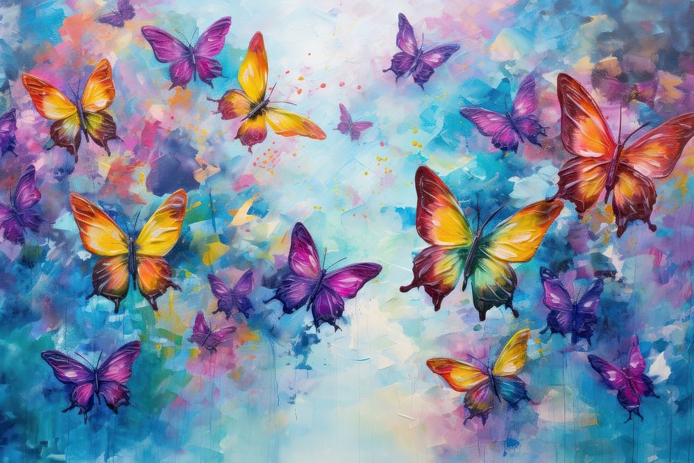 Acrylic paint butterflies background backgrounds butterfly painting.