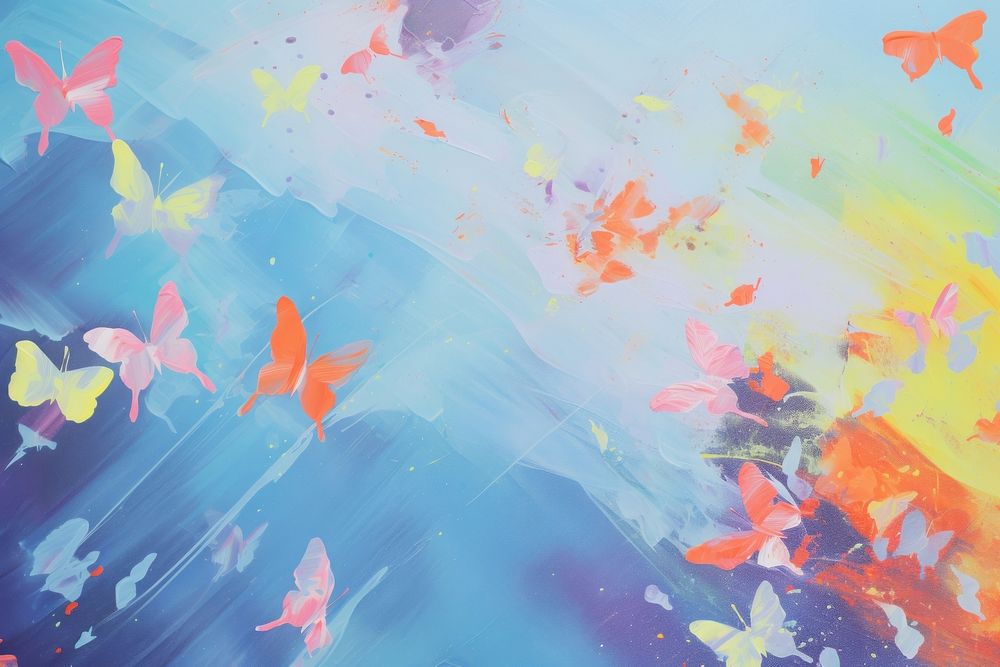 Acrylic paint butterflies background backgrounds painting creativity.