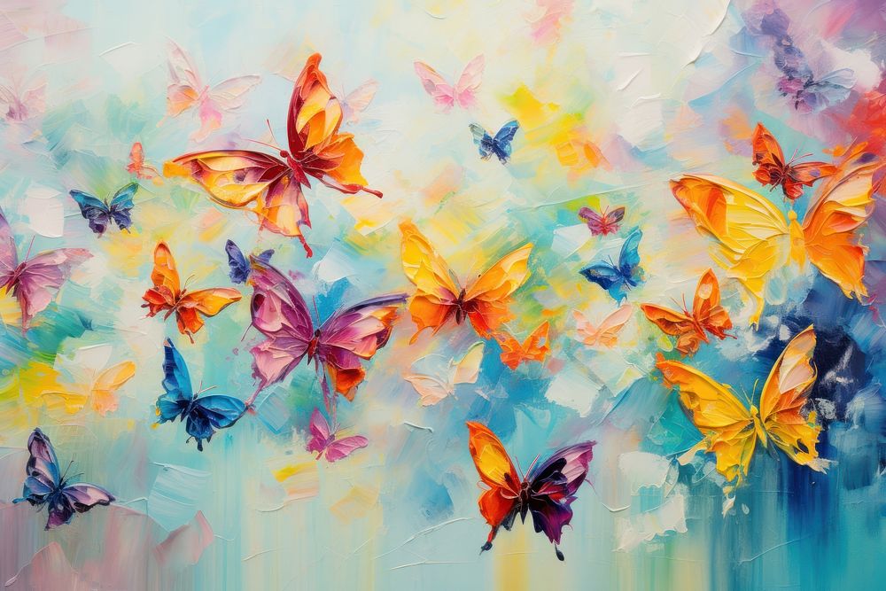 Acrylic paint butterflies background backgrounds painting animal.
