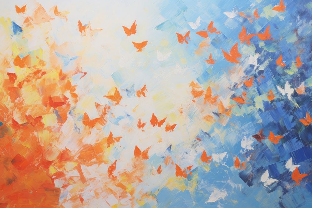 Acrylic paint butterflies background backgrounds painting art.