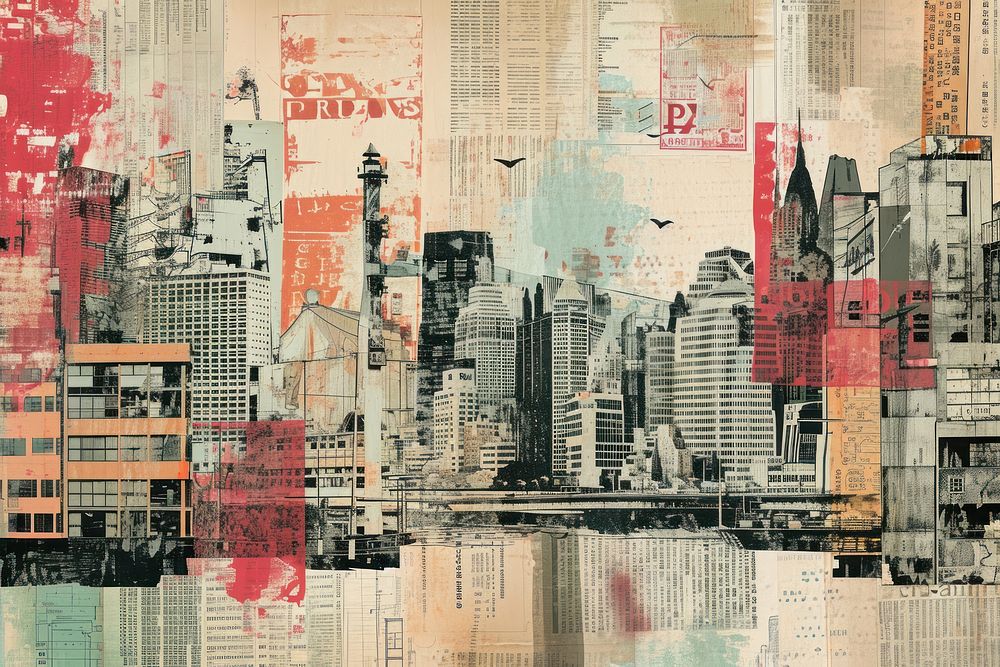 A cityscape collage architecture backgrounds.