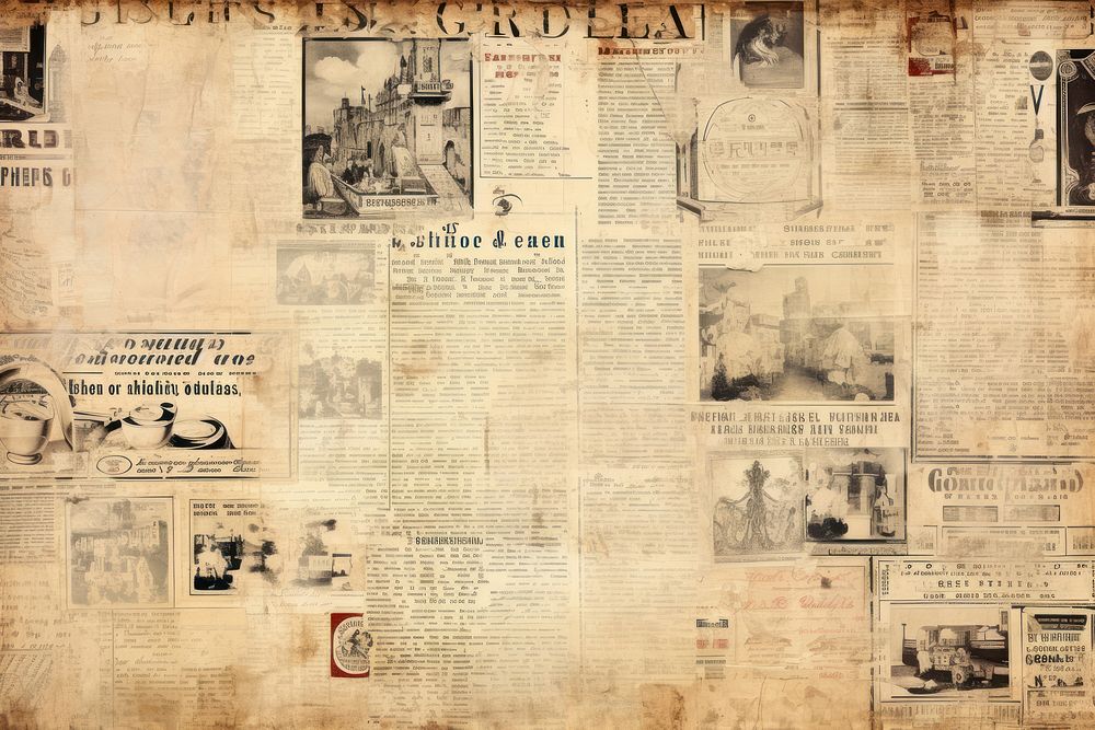 Cafe newspaper backgrounds collage.