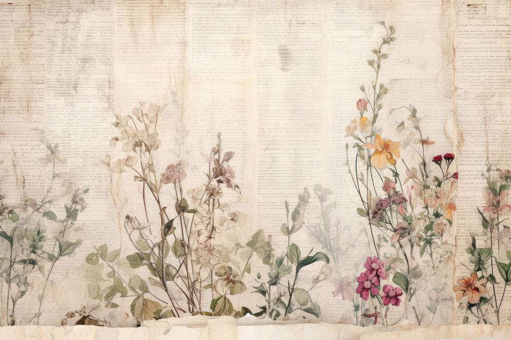 Dried flowers pattern backgrounds painting.