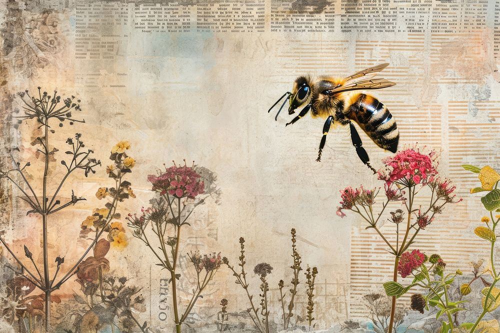 Honeybees animal insect art.