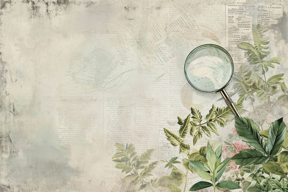 Magnifying glass backgrounds plant paper.