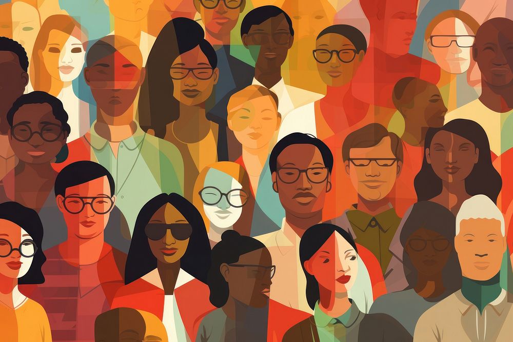  Diverse people glasses adult face. AI generated Image by rawpixel.