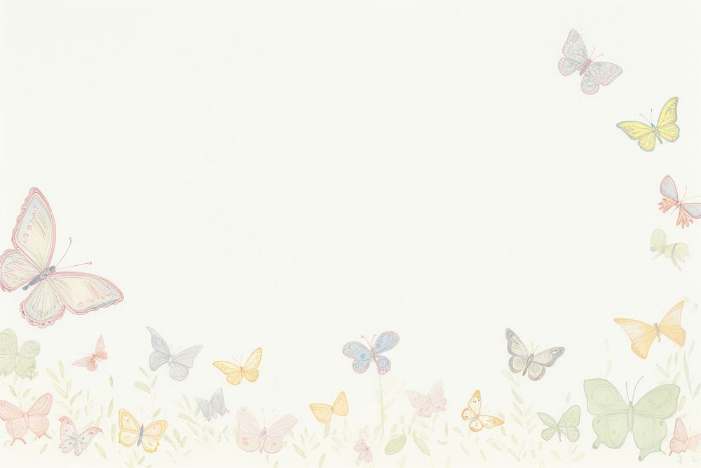Border illustration butterflies pattern sketch backgrounds.