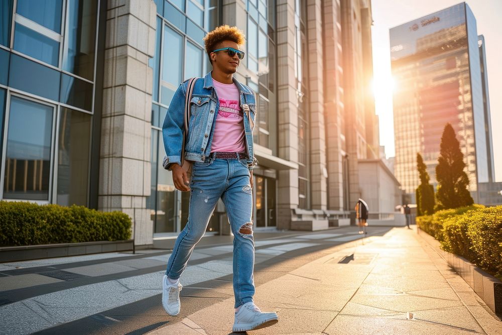 Black man young American African man fashion street. AI generated Image by rawpixel.