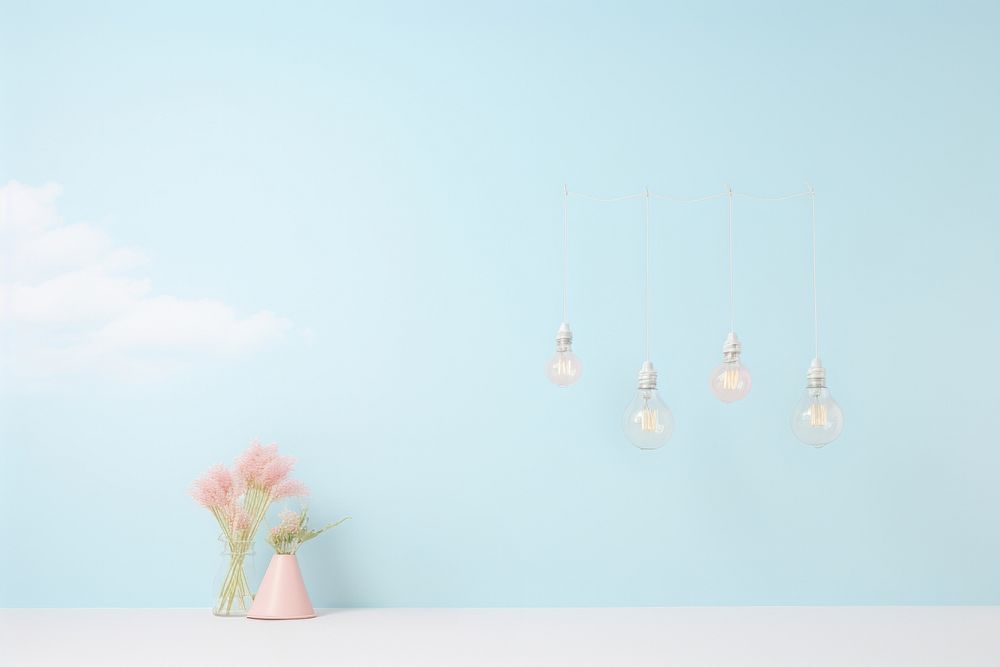  Dreamy pastel sky and electrical background lightbulb electricity illuminated. AI generated Image by rawpixel.