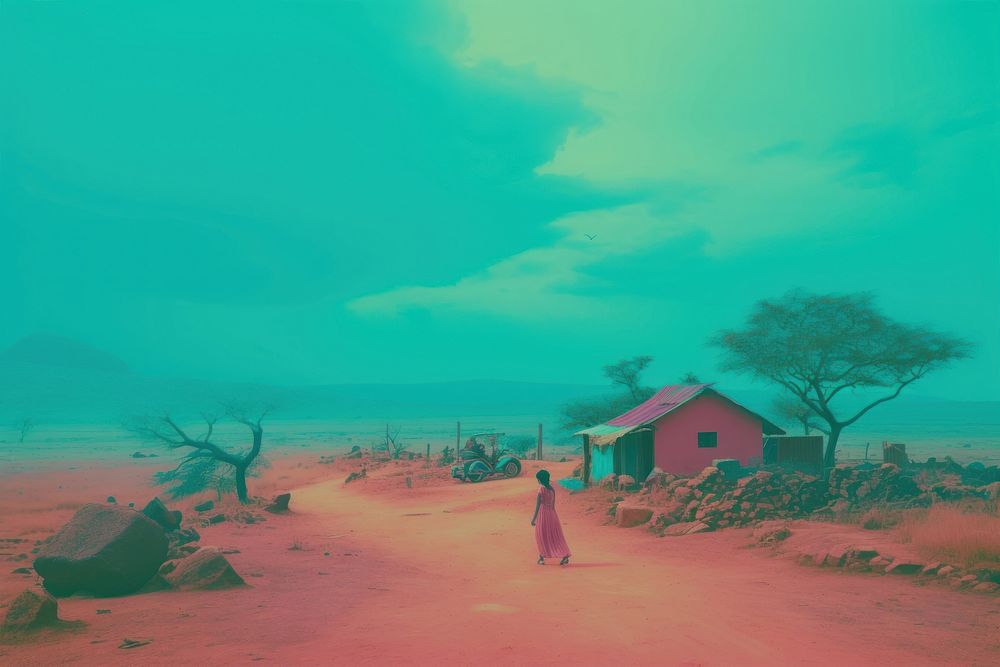  Small a village in India background architecture outdoors nature. AI generated Image by rawpixel.
