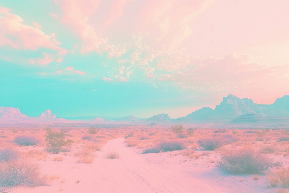  Desert and vanilla sky background backgrounds landscape outdoors. AI generated Image by rawpixel.