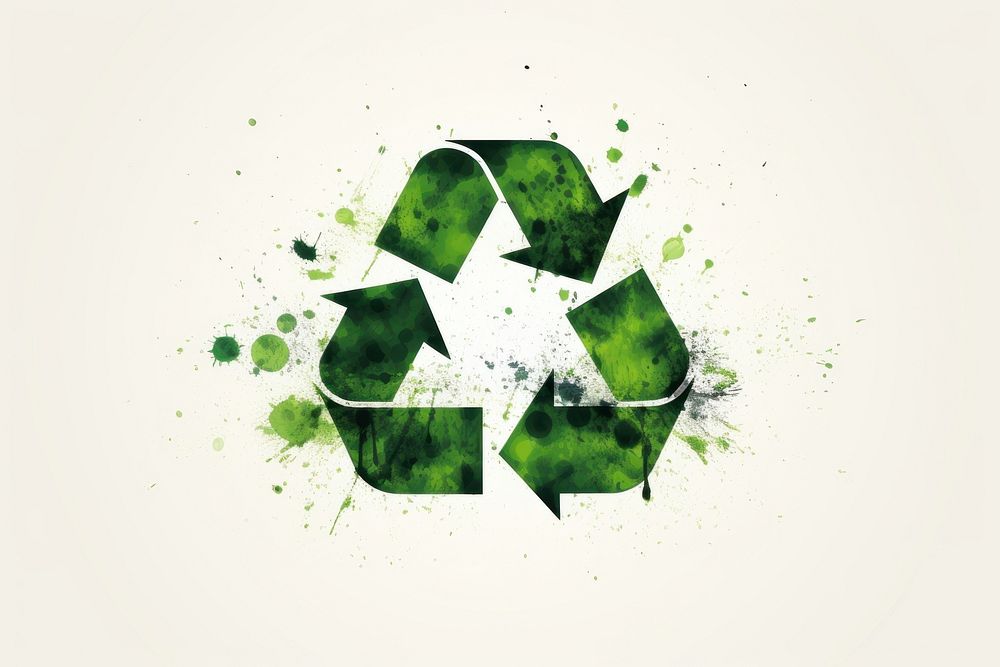 Drawing recycle icon green recycling circle.