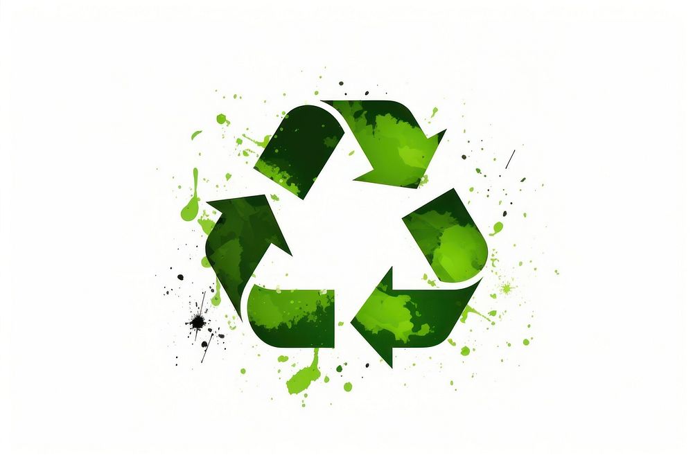 Drawing recycle icon green white background recycling.