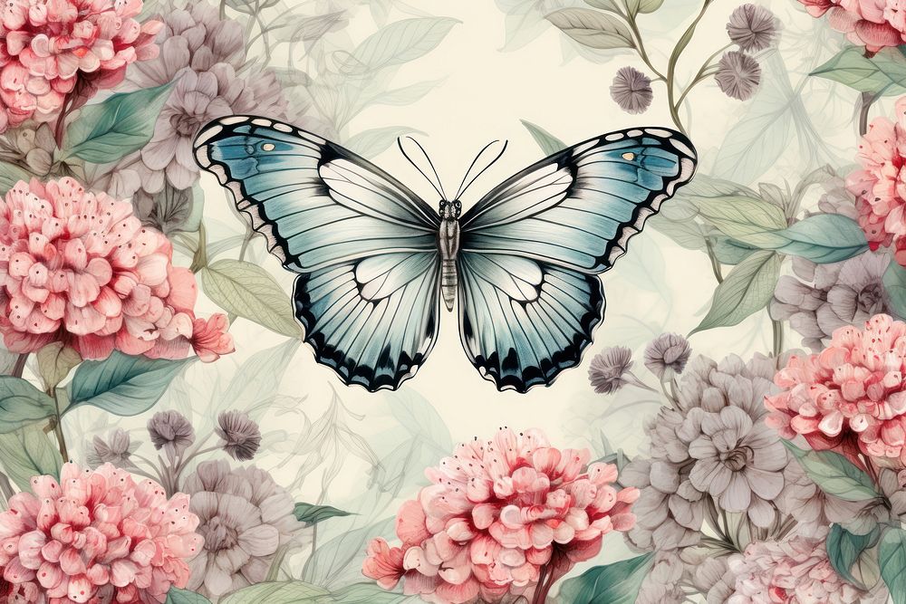 Butterfly flower backgrounds insect.