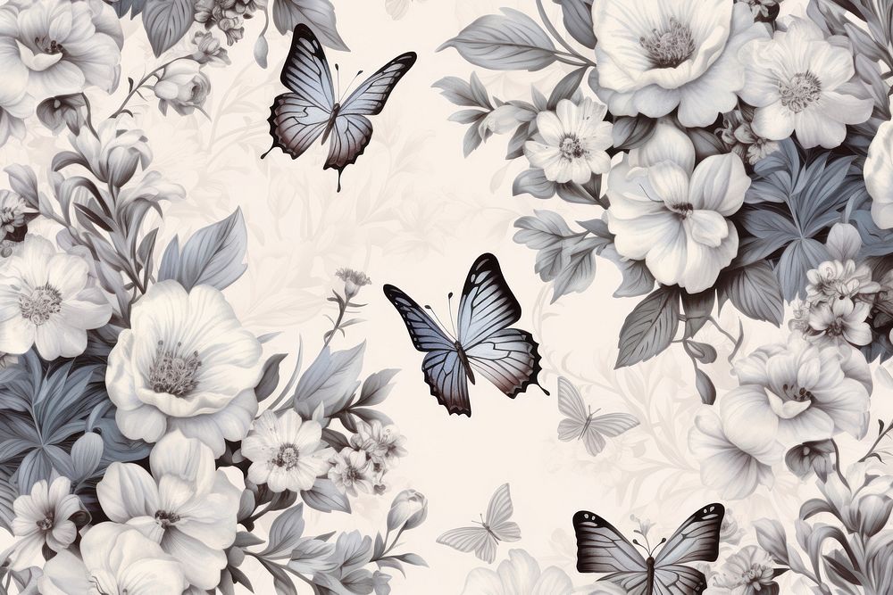Flower backgrounds butterfly pattern.