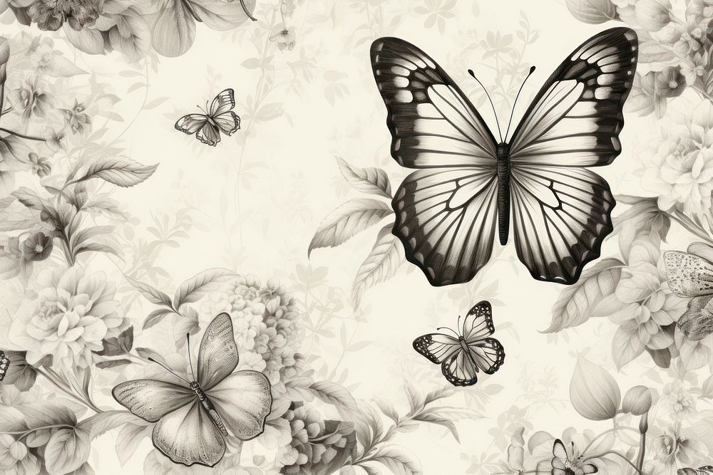 Backgrounds butterfly pattern drawing.