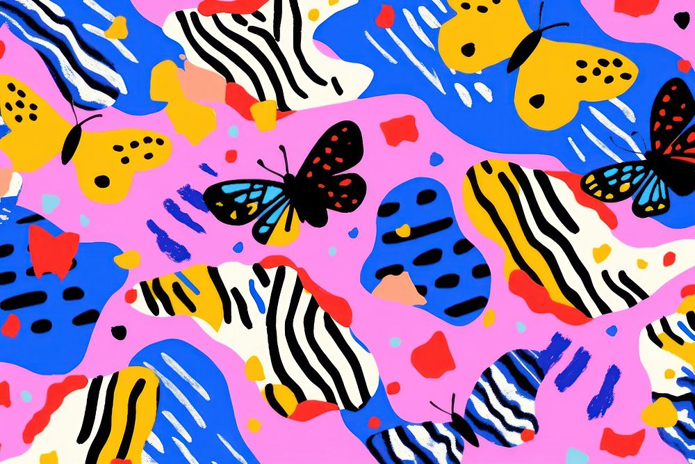 Lat vector vibrant butterfly pattern backgrounds zebra creativity.