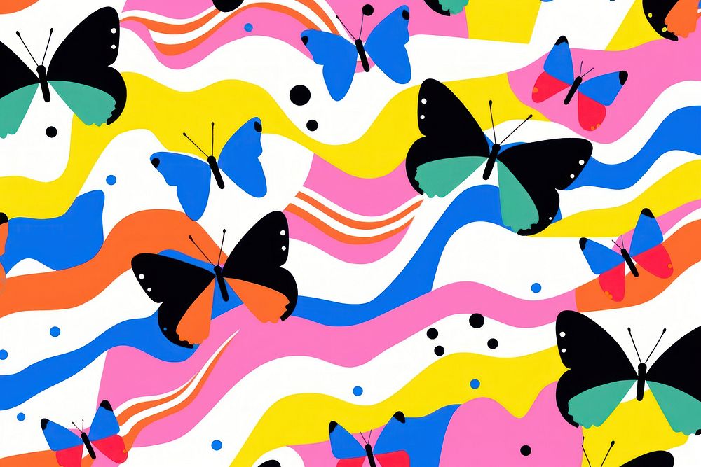 Lat vector vibrant butterfly pattern backgrounds graphics creativity.