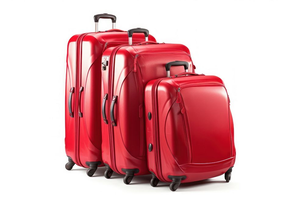 Big Red travel baggages suitcase luggage red.