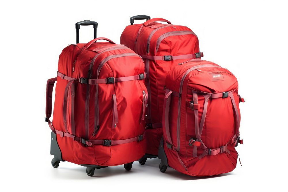 Big Red travel baggages suitcase backpack luggage.