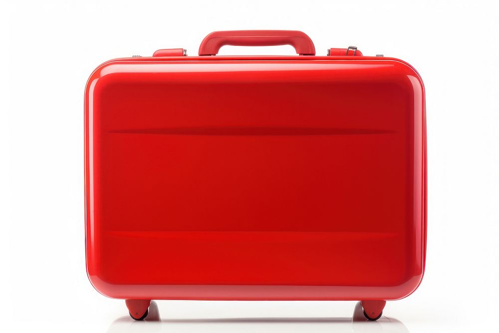 Red travel baggage suitcase luggage red.